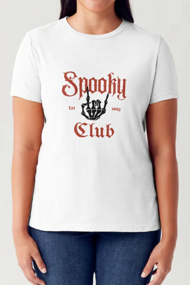 Simply Love Full Size SPOOKY CLUB Short Sleeve T-Shirt - Love Salve